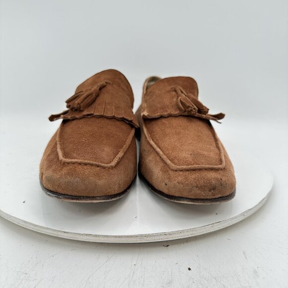 Balmain Men Size 44 US 11 Brown Suede Tassel Slip On Loafer Dress Shoe - Picture 4 of 12